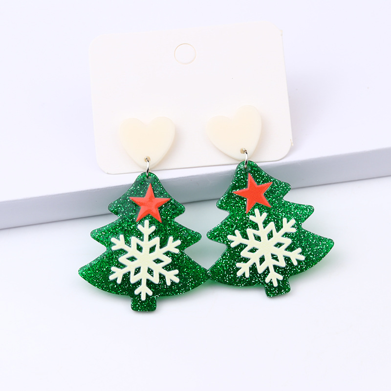 Christmas Tree With Different Pattern Acrylic Earrings