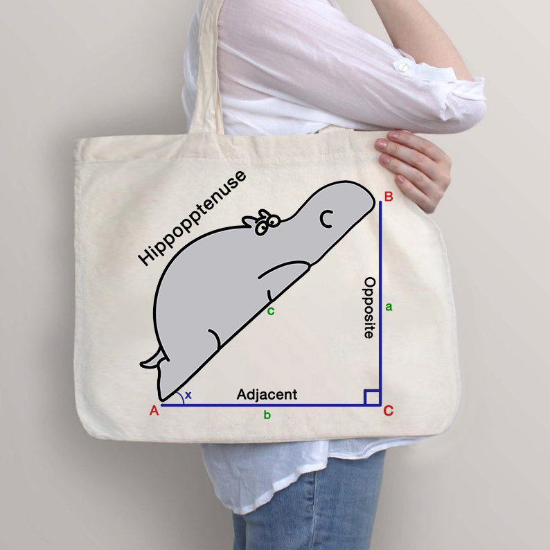 Hippopotenuse Tragetasche mit Reißverschluss