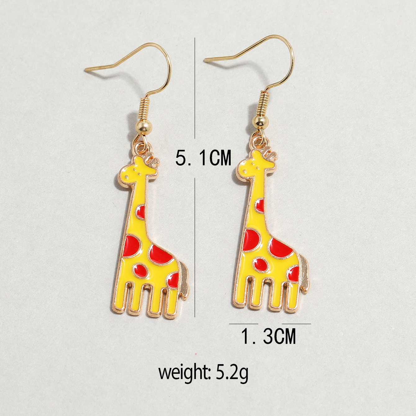 Cartoon Yellow Giraffe Metal Earrings