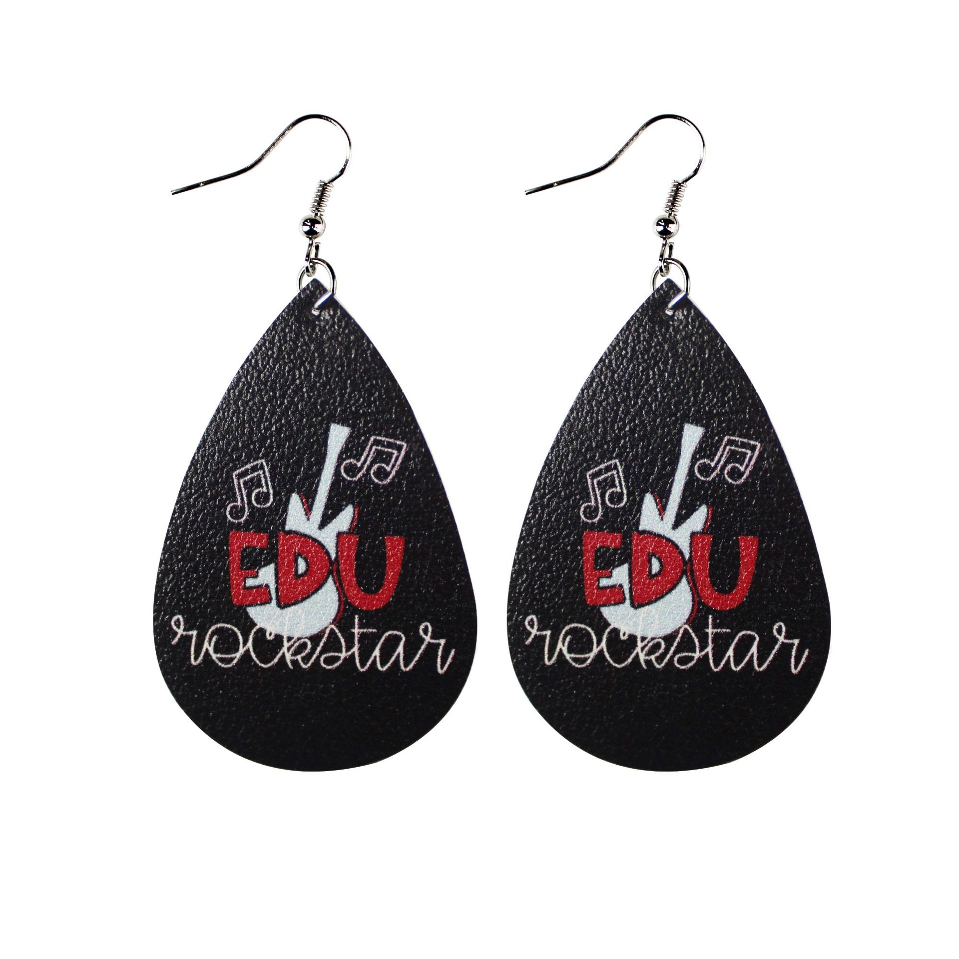 Guitar Music EDU  Leather Earrings
