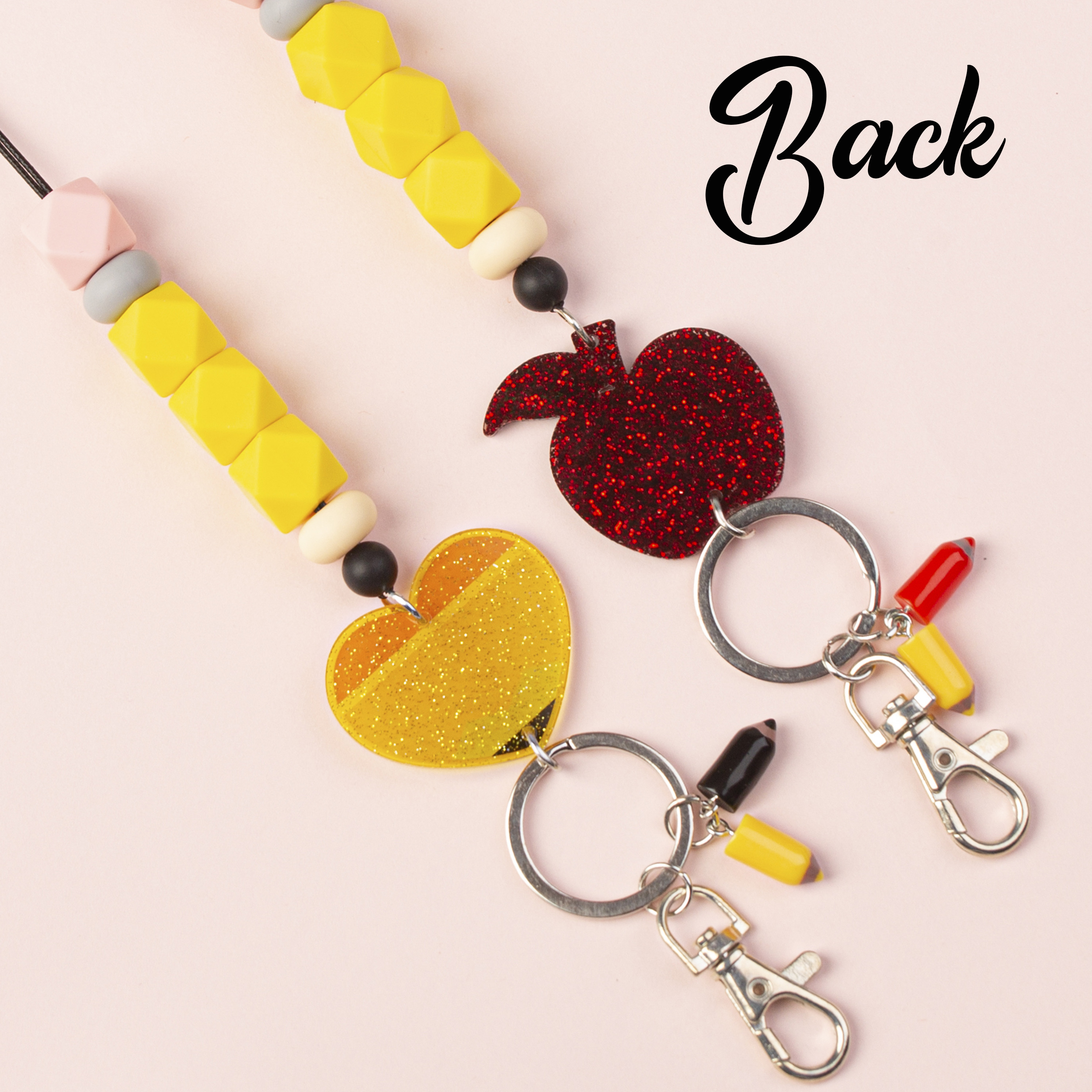 Personalized Heart Apple Pencil  Bead Lanyard