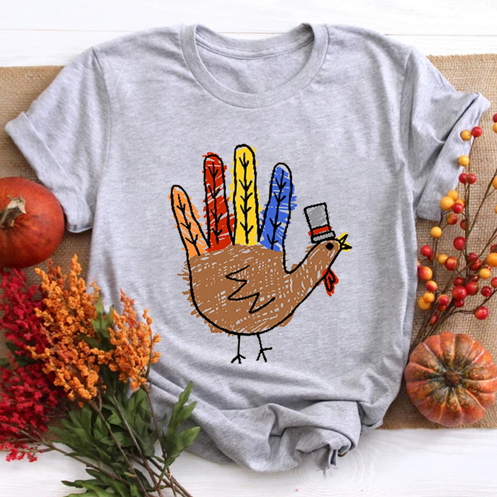 Hand Painted Turkey Teacher T-Shirt