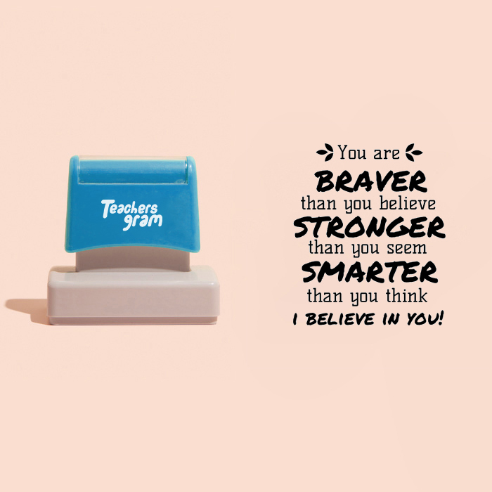 Personalized Braver Stronger Smarter Large Rectangle Stamp