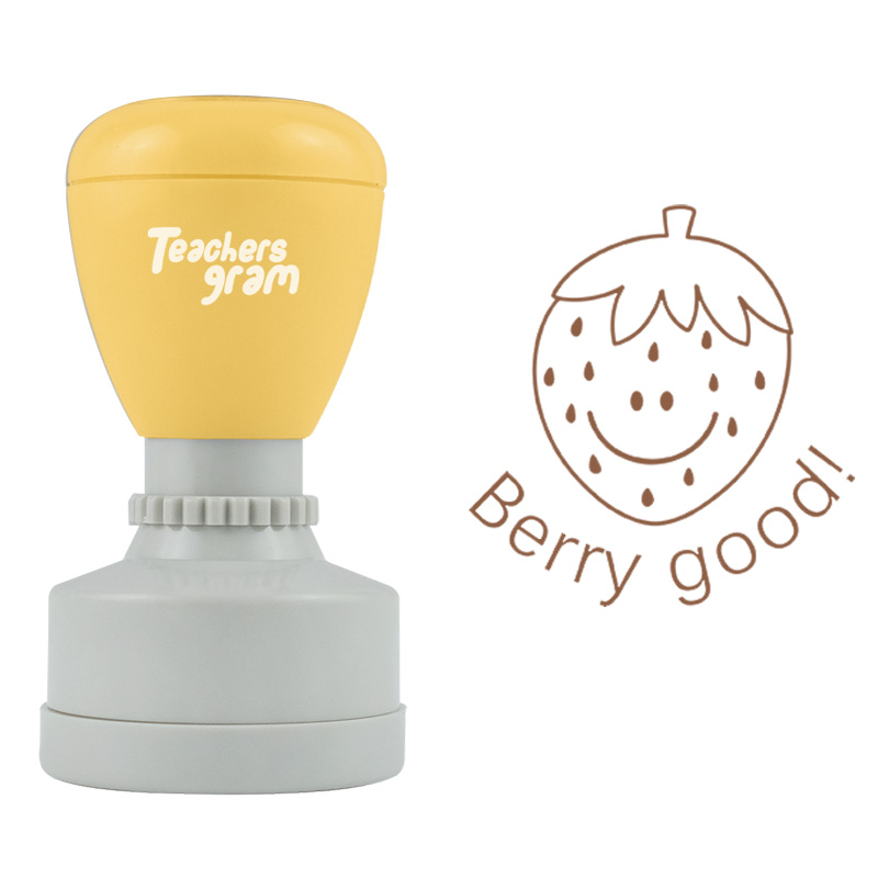 Gutes Lächeln Erdbeere Lehrer Stempel