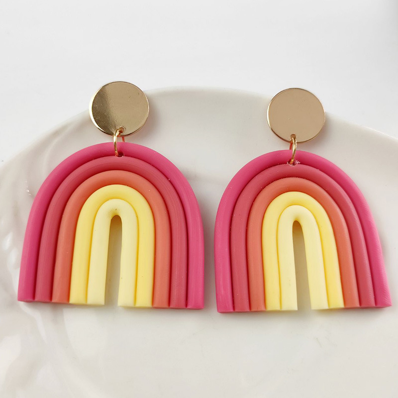 Clay Rainbow Fashion Earrings