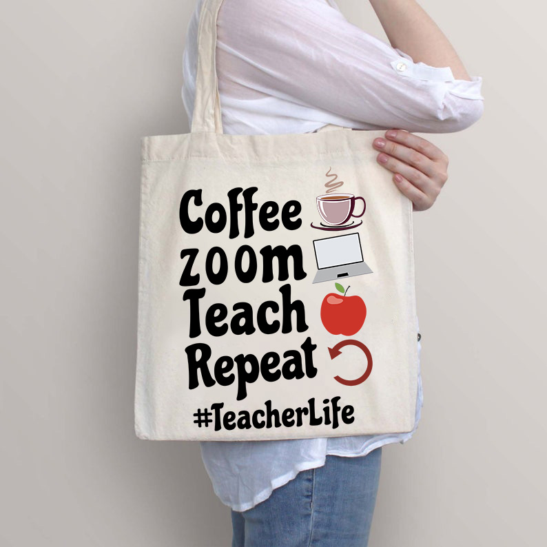 Kaffee Zoomen Wiederholen beibringen Lehrer Tragetasche
