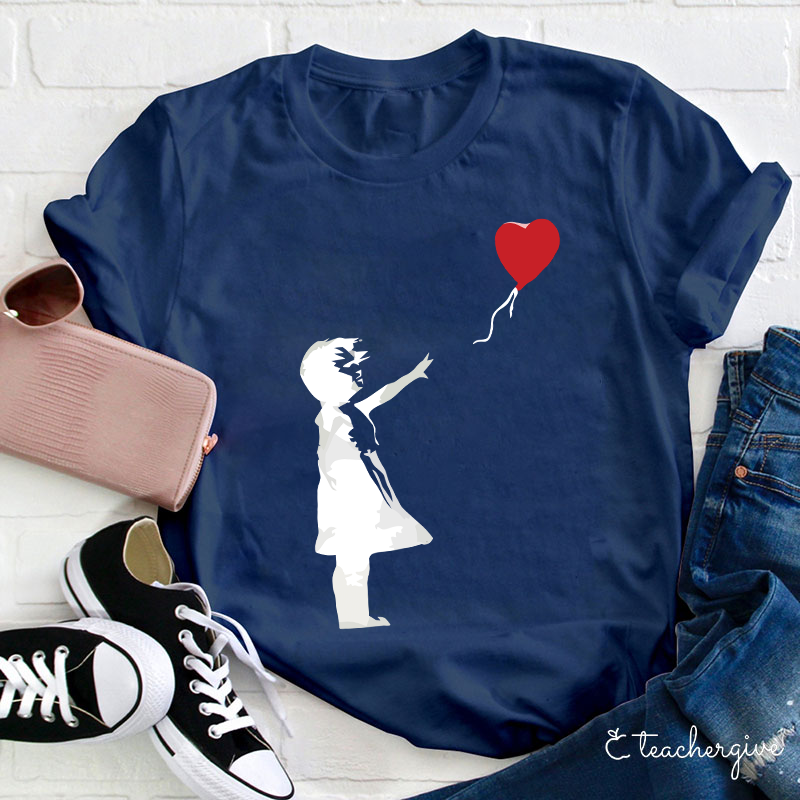 The Girl Whose Balloon Flew Away Teacher T-Shirt