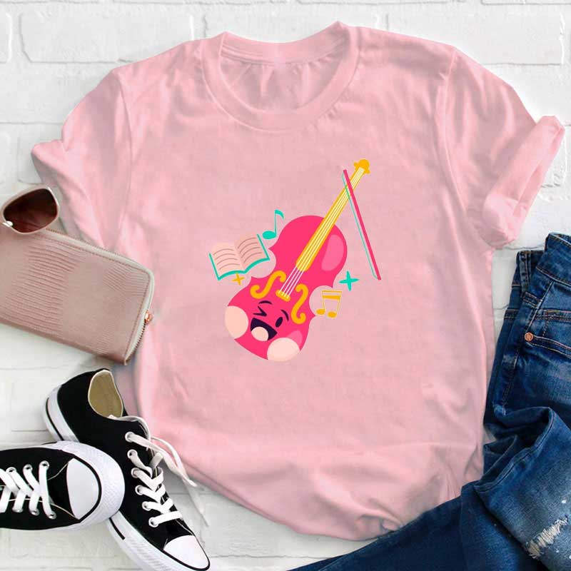 Musik Violin Spielen Lehrer T-Shirt