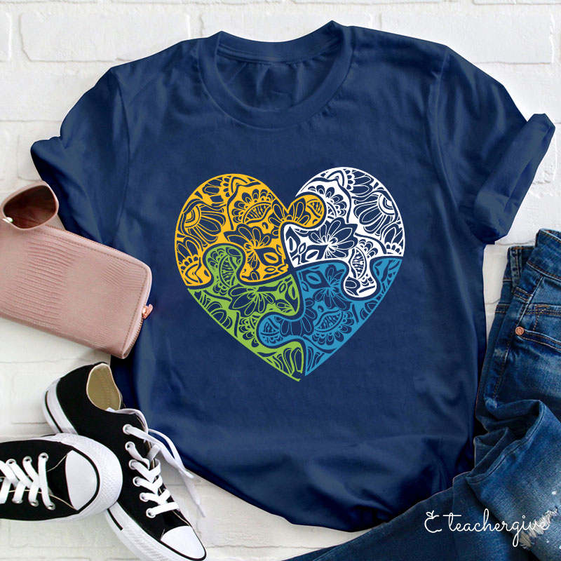 Puzzle Heart SLP Teacher T-Shirt
