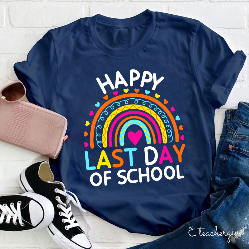 Happy Last Day of School Heart Rainbow T-Shirt