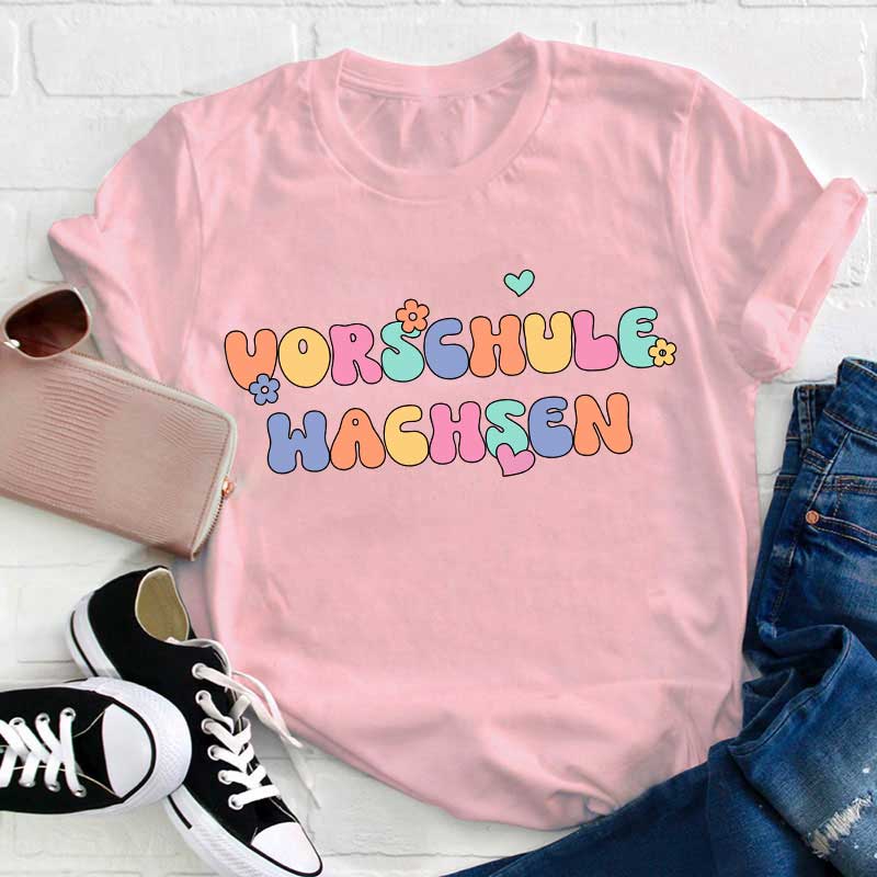 Personalisiertes Vorschule Wachsen Lehrer T-Shirt