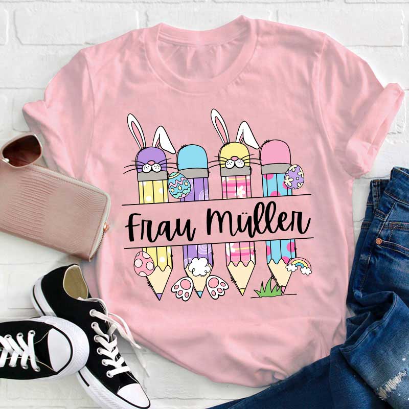Personalisiert Ostern Name Lehrer T-Shirt