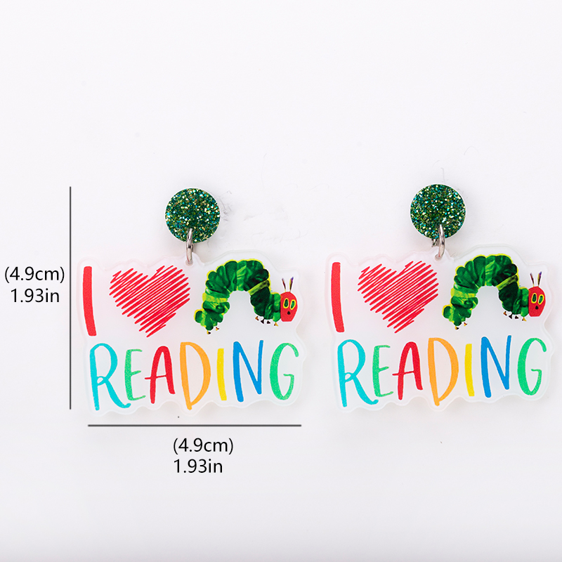 I Love Reading Teacher Earrings