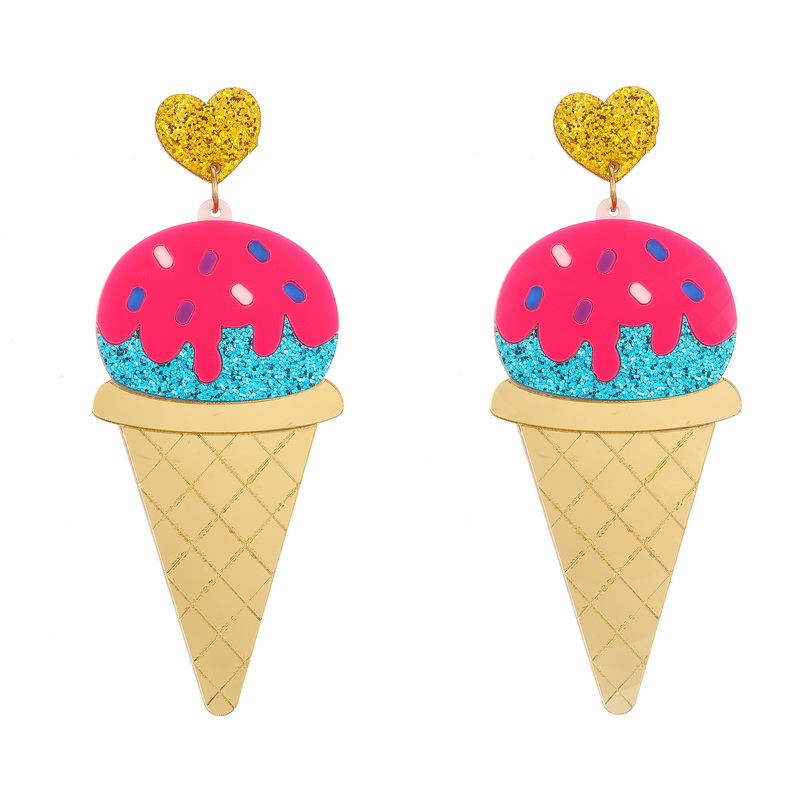 Strawberry Icecream cone  Earrings