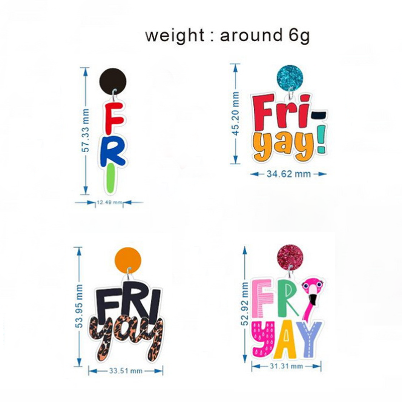 Friday Letter  Acrylic  Earrings