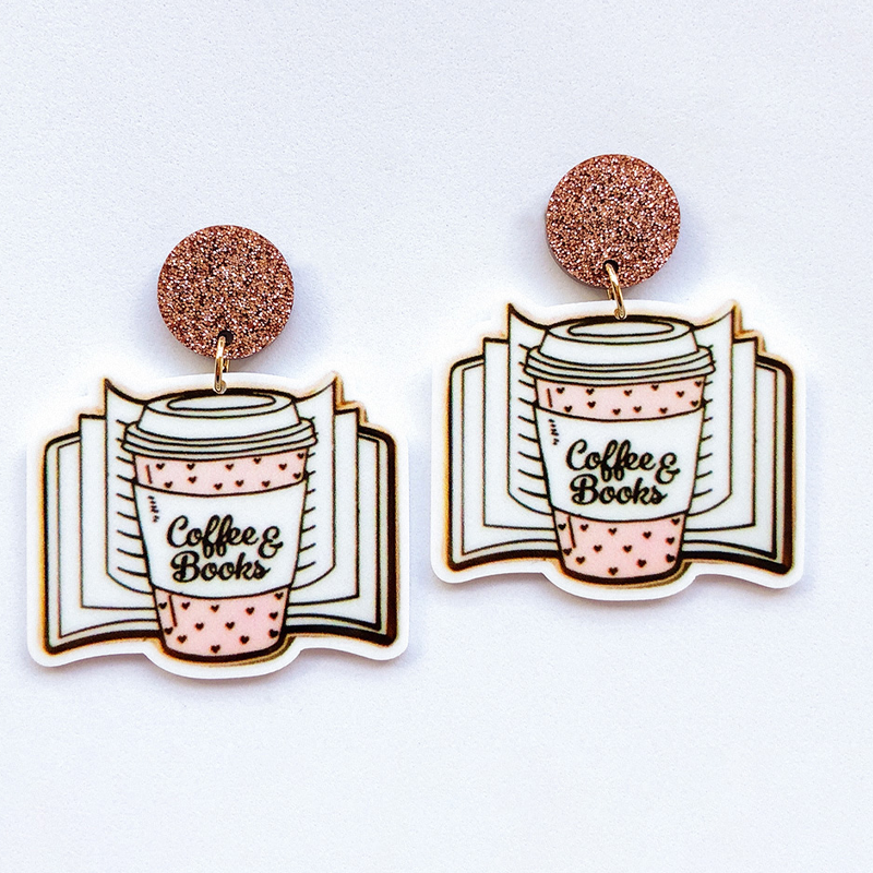 Coffee Books Acrylic Earrings