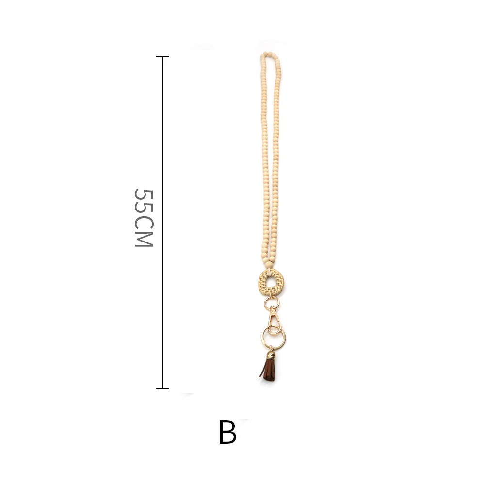 Wooden Beads Knits Lanyard