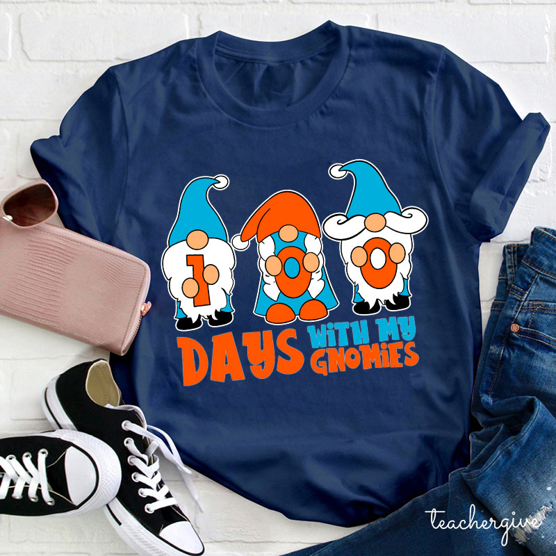 100 Days With My Gnomes Teacher T-Shirt