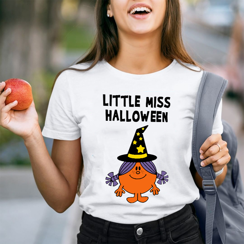 Little Miss Dress Like A Witch Halloween Teacher T-Shirt