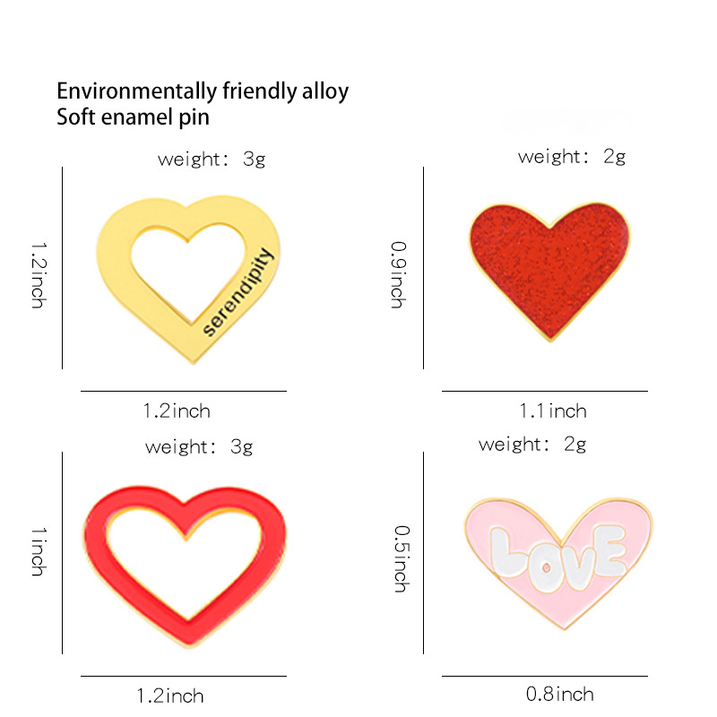Herzrot Pin-Set