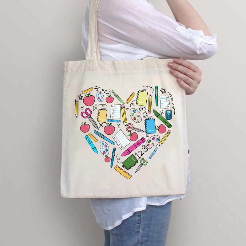 Teacher Heart Tote Bag