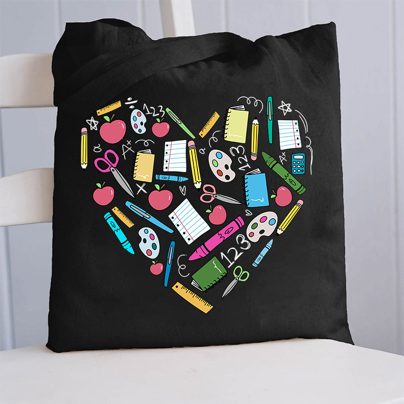 Teacher Heart Tote Bag
