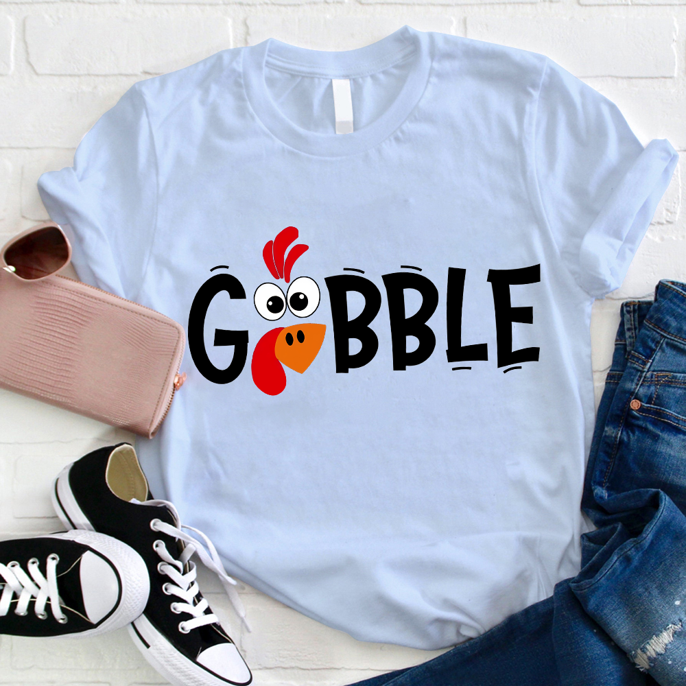 Gobble Turkey Teacher T-Shirt