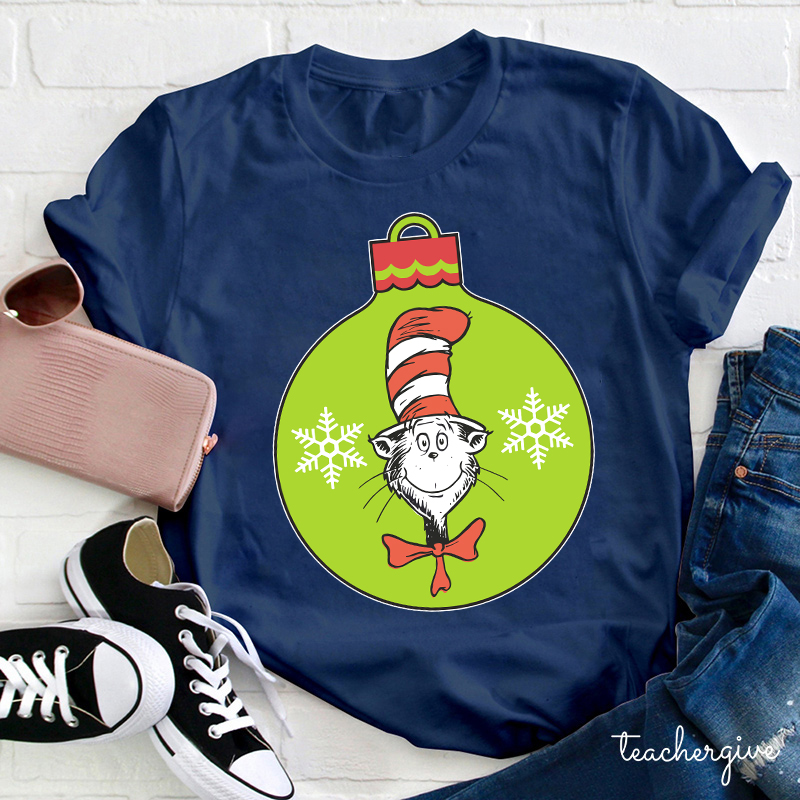 The Cat In The Hat Christmas Teacher T-Shirt