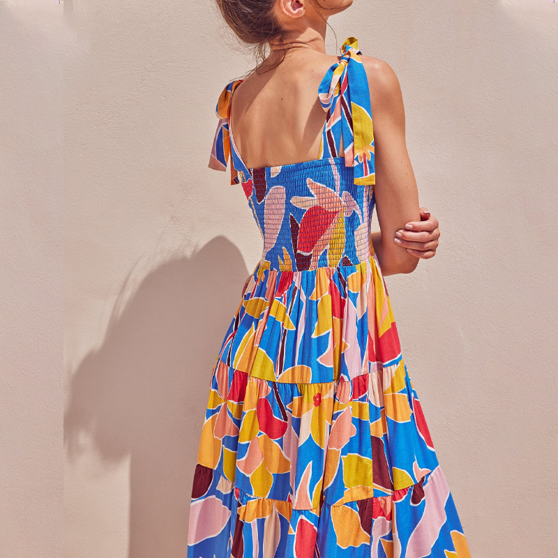 Flowers Blue Summer Dress