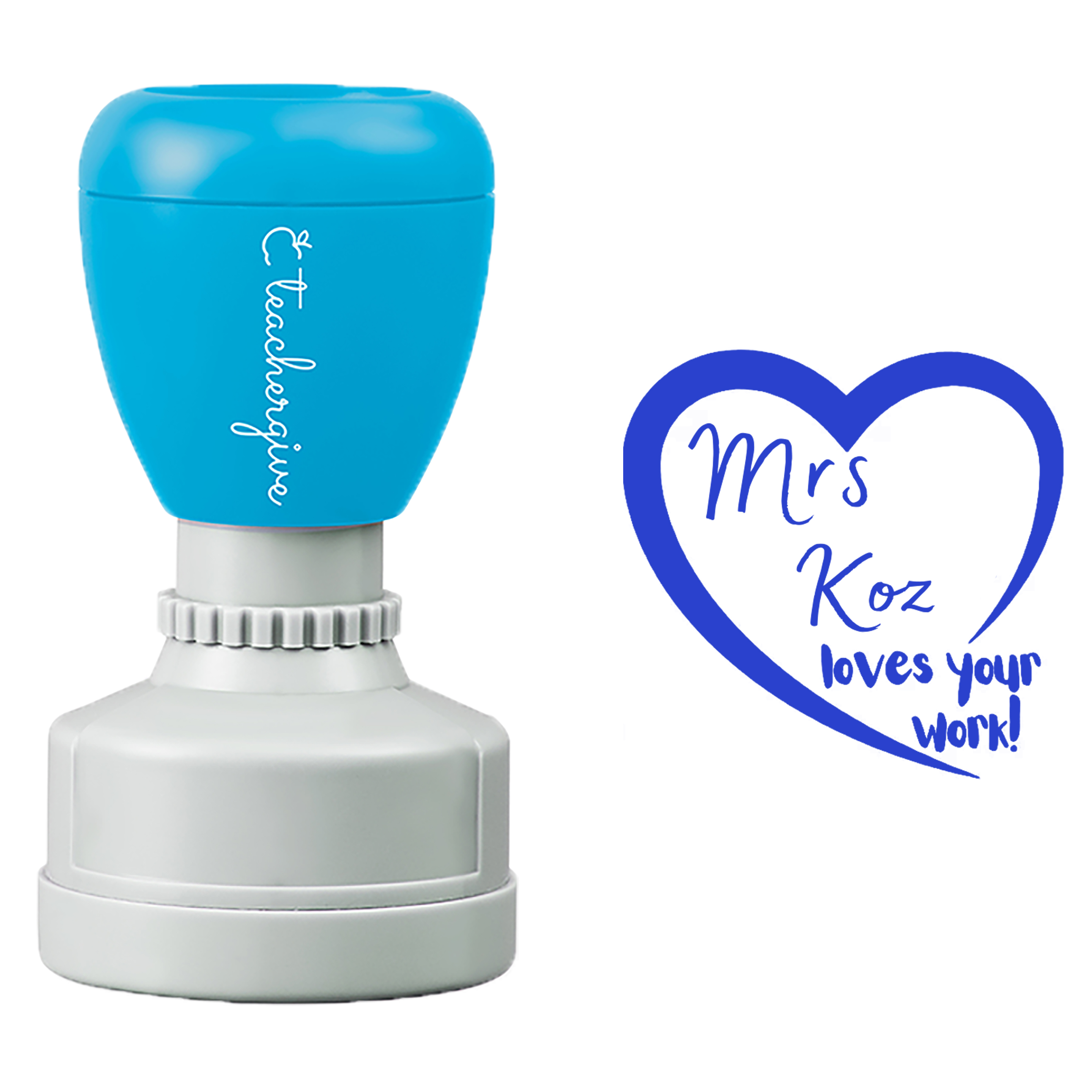 Personalized Loves Your Work Teacher Stamp