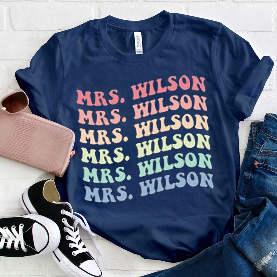 Personalized Name Colorful Letter  T-Shirt
