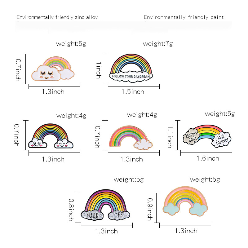 Regenbogenbrücke Lächelndes Gesicht Pin-Set