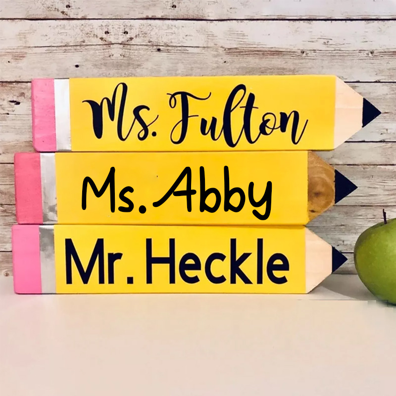 Personalized Teacher Pencil Name Plates