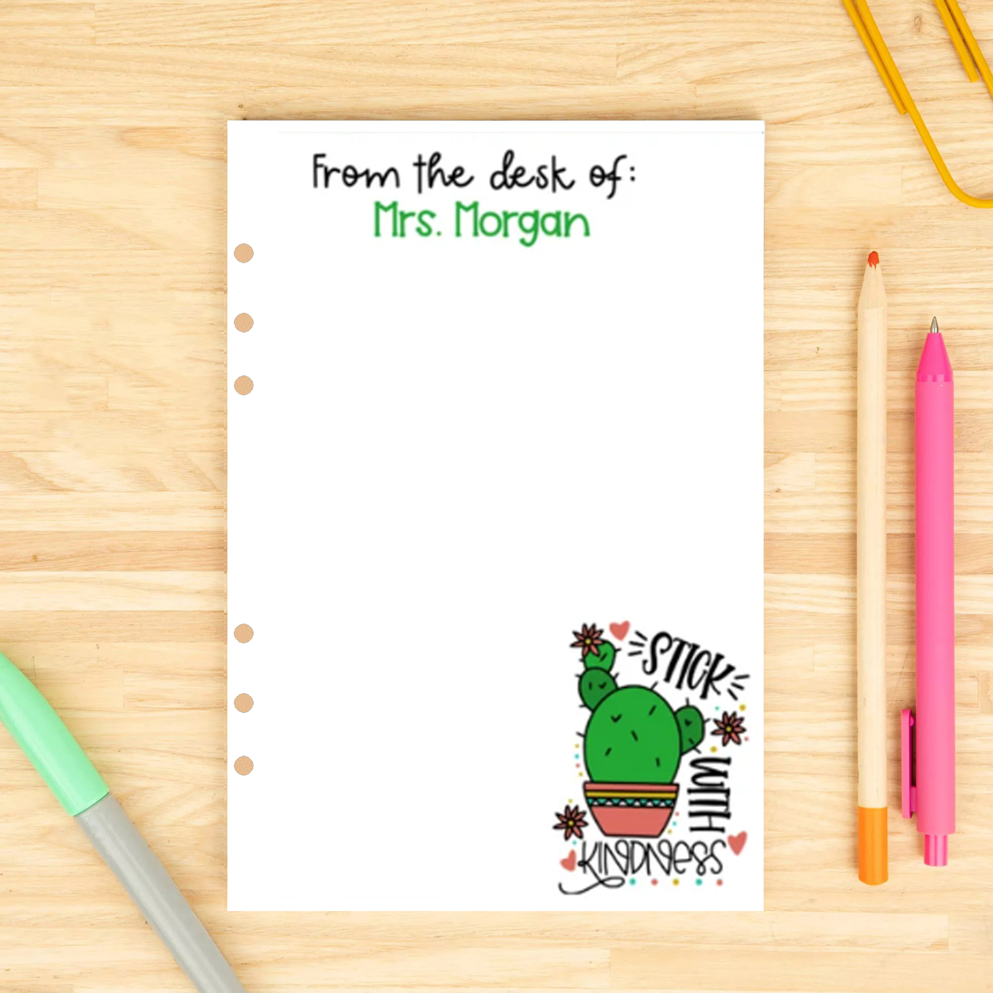 Personalized Cute Cactus Teacher Planner