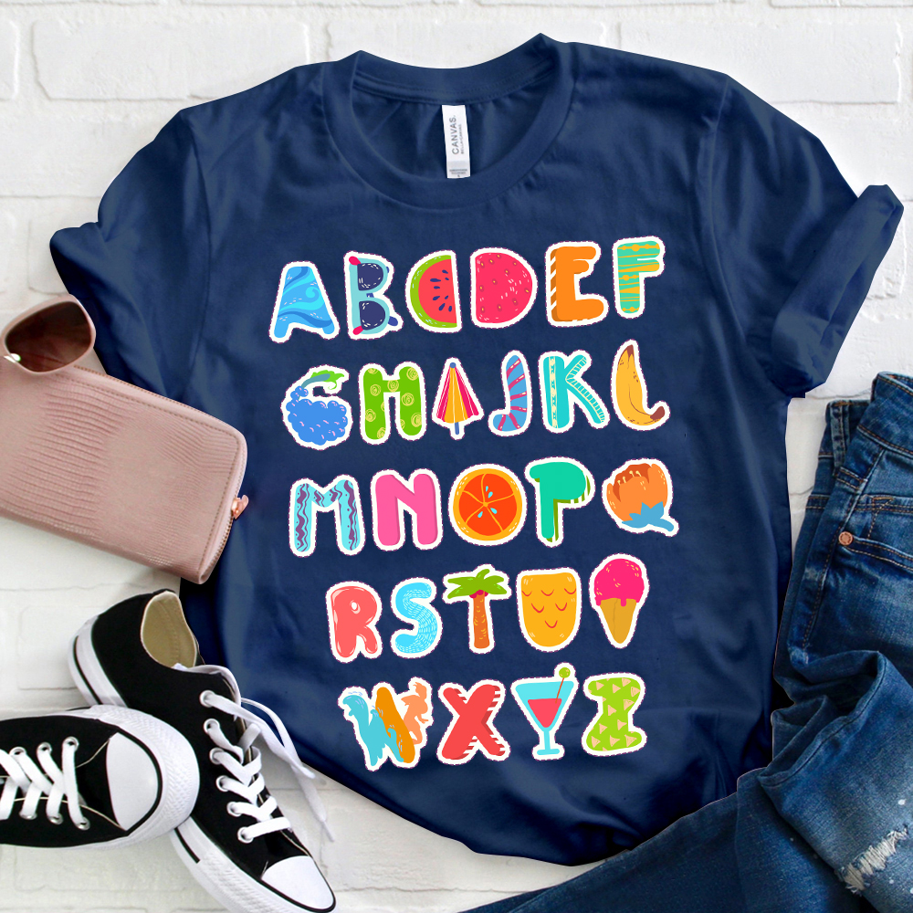 Fruits  Alphabet ABCD  T-Shirt