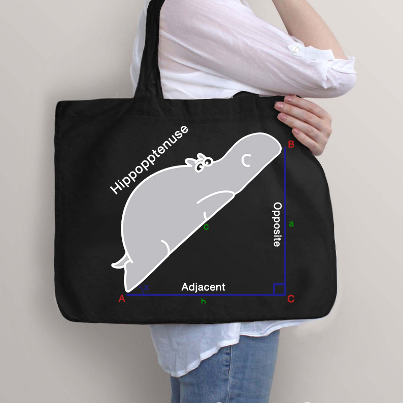 Hippopotenuse Tragetasche mit Reißverschluss