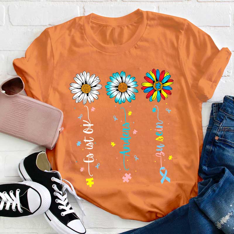 Es ist in Ordnung anders zu sein Lehrer T-Shirt