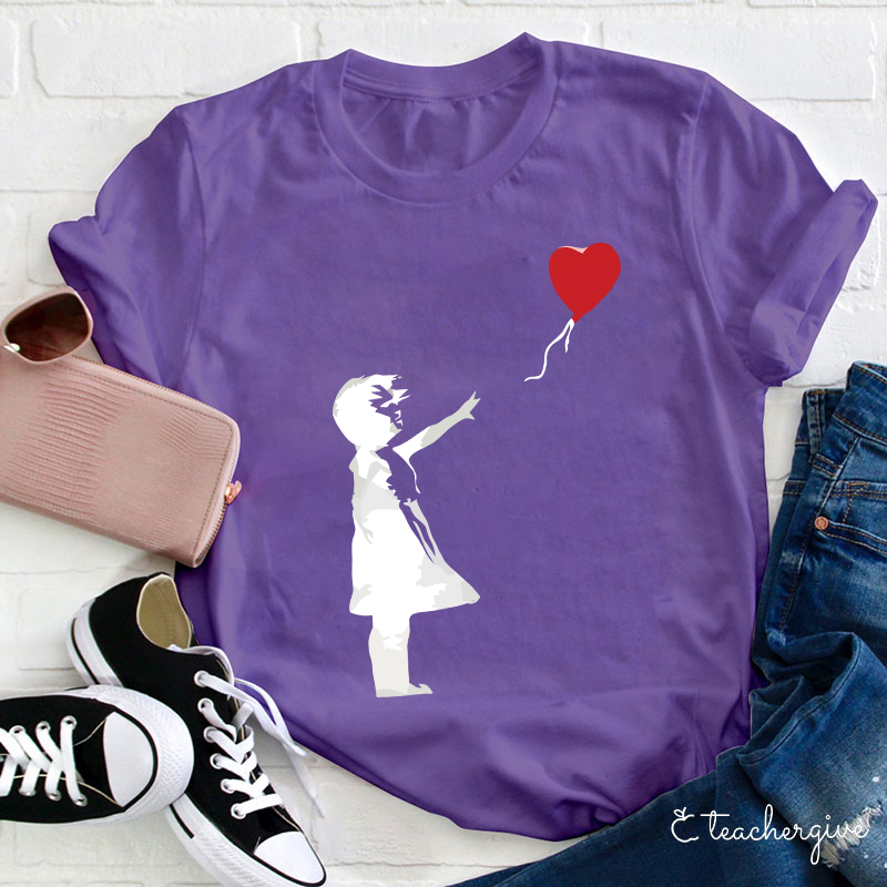 The Girl Whose Balloon Flew Away Teacher T-Shirt