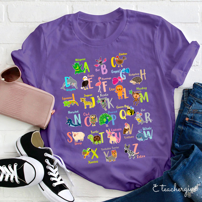Animal Alphabet Teacher T-Shirt