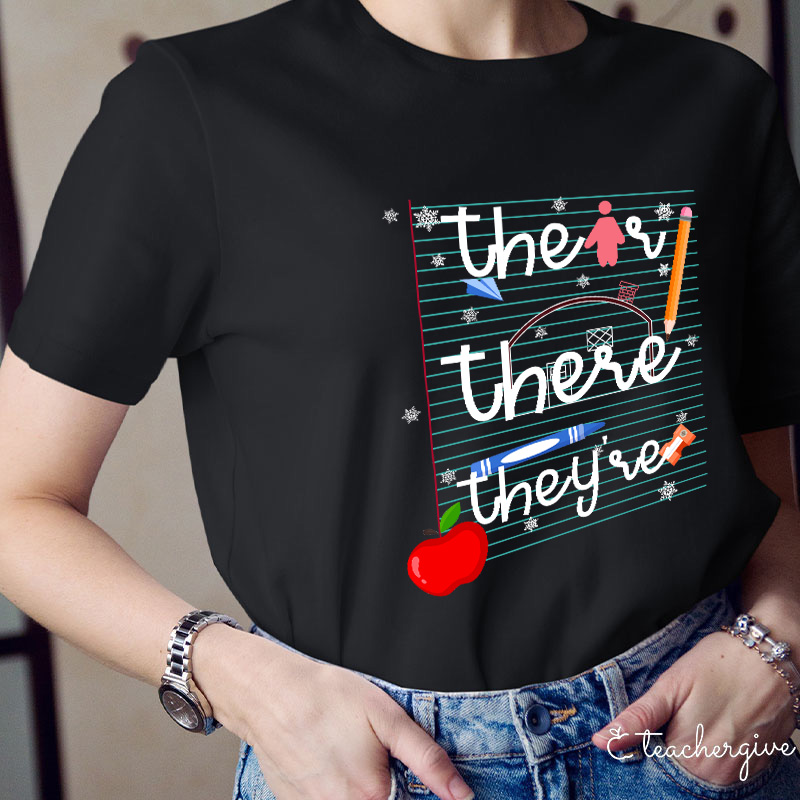 Their There They Are Book T-Shirt