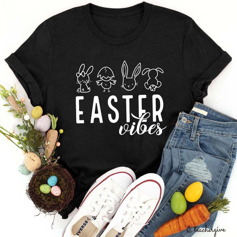 Easter Bunnies Happy Day Teacher T-Shirt