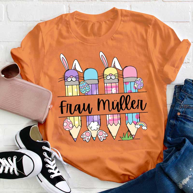 Personalisiert Ostern Name Lehrer T-Shirt
