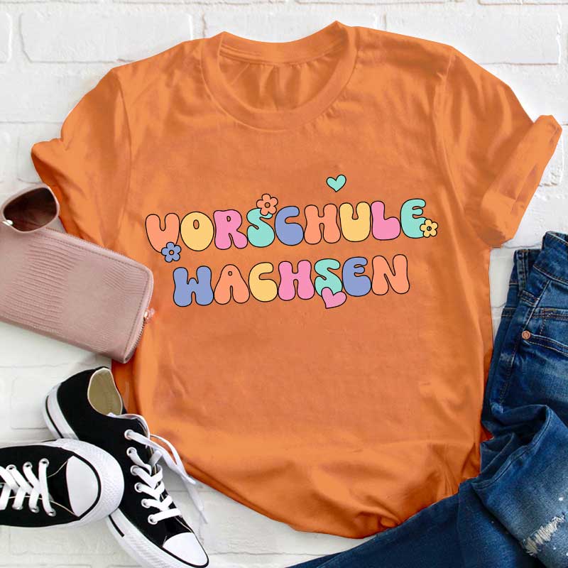 Personalisiertes Vorschule Wachsen Lehrer T-Shirt