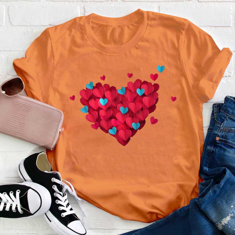 Valentinstag Herz Lehrer T-Shirt