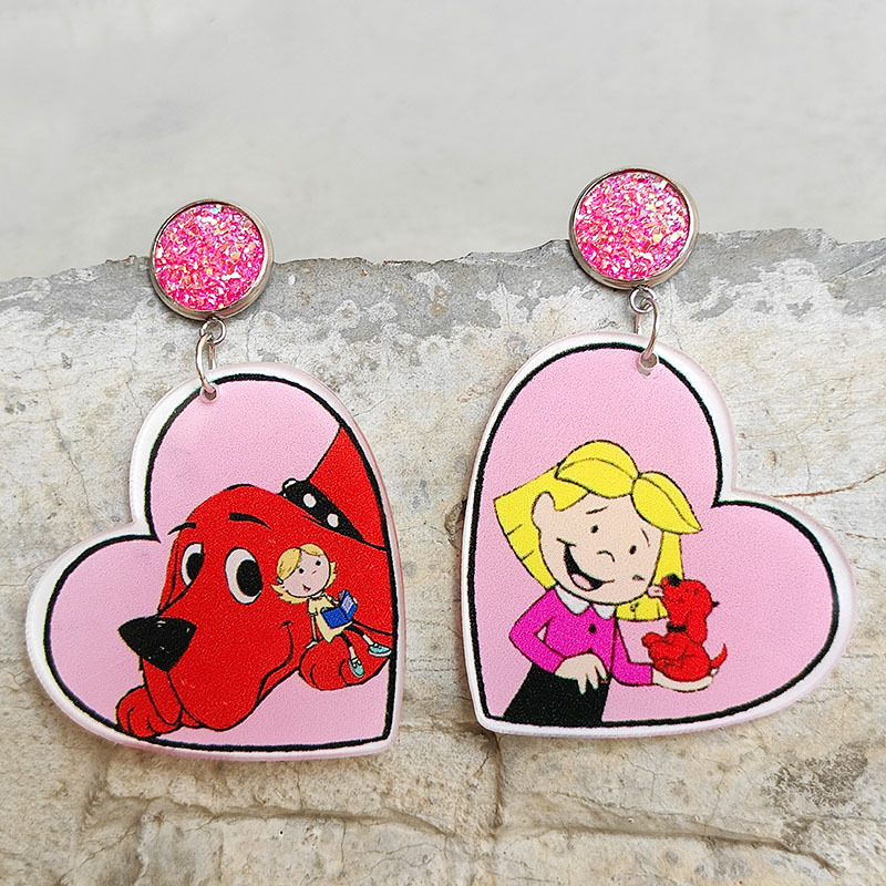 A Little Girl And Her Dog Acrylic  Earrings