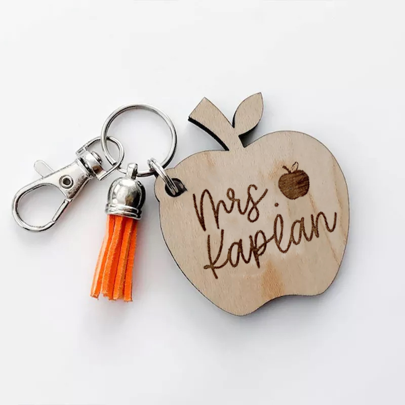 Personalized Teacher Apple Keychain