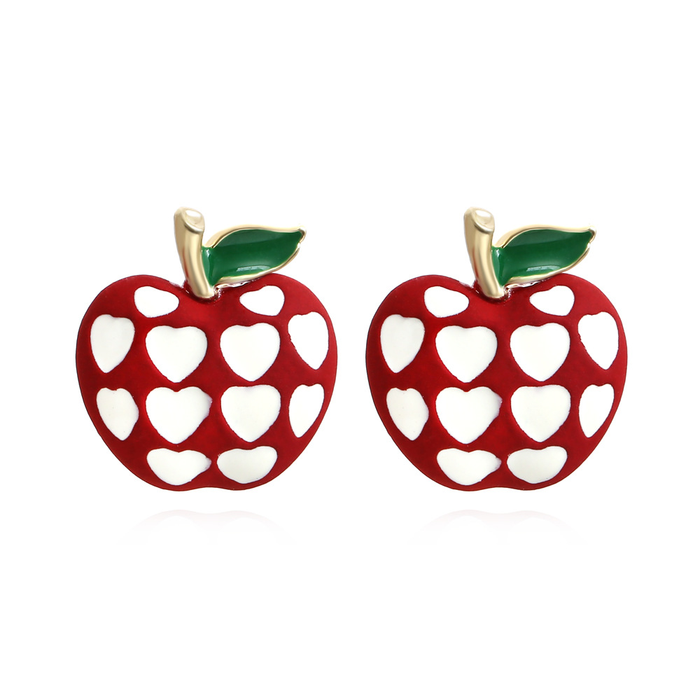 Apple Heart  Pattern  Metal Earrings