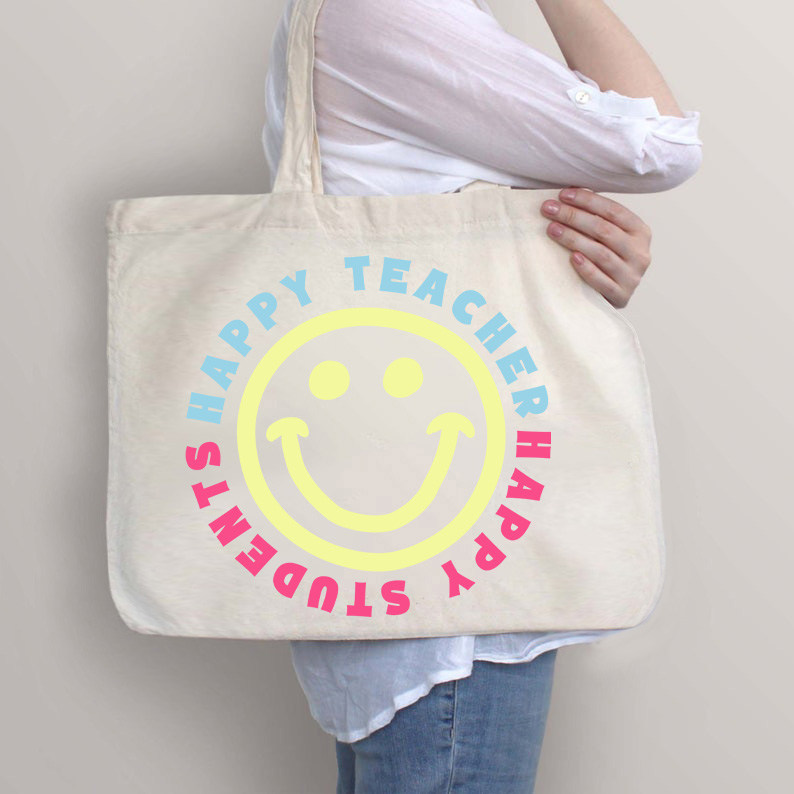 Glücklicher Lehrer, glückliche Schüler Lehrer Tragetasche mit Reißverschluss