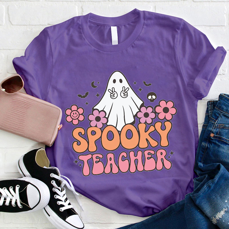 Spooky Teacher Peace Sign T-Shirt