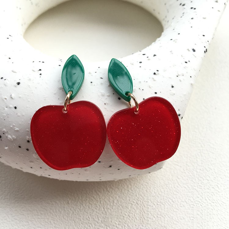 Delicious Big Apple Acrylic  Earrings